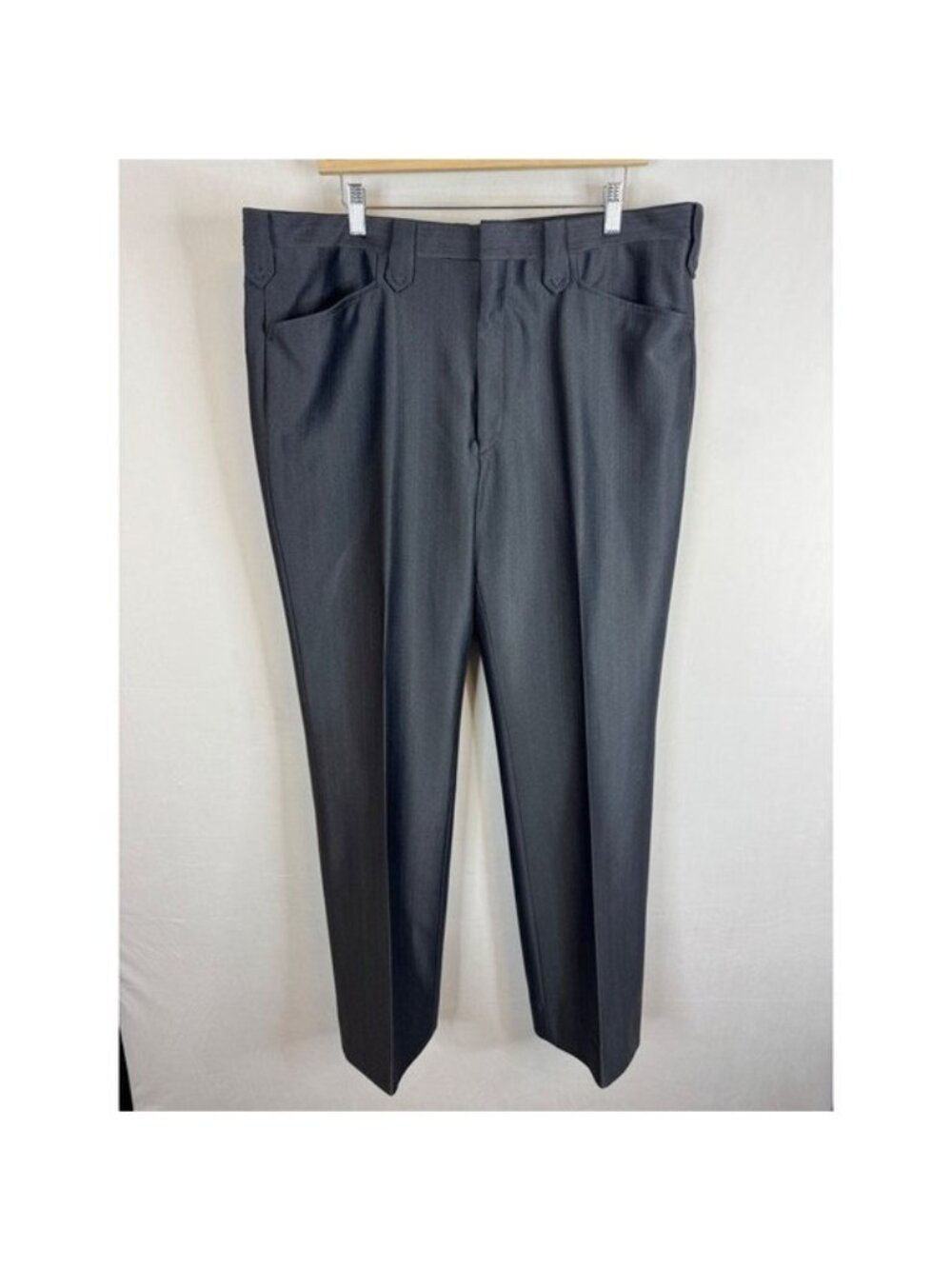 Circle S Mens Western Dress Pants Dark Gray Keystone Belt Loops Made USA 38x32